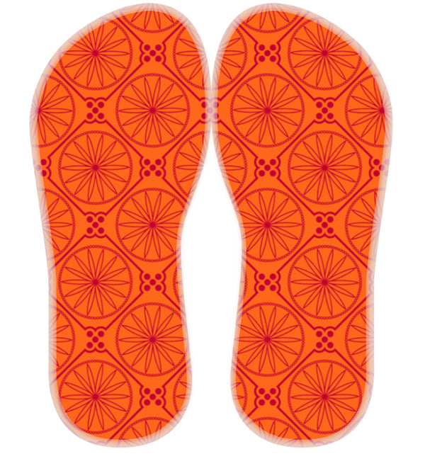 Kärrynpyöräkuvioiset sandaalit